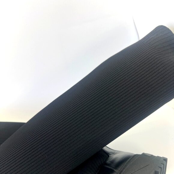 Zara Black Knitted Over the Knee Boots  Size 40 US9.5 - Picture 6 of 10